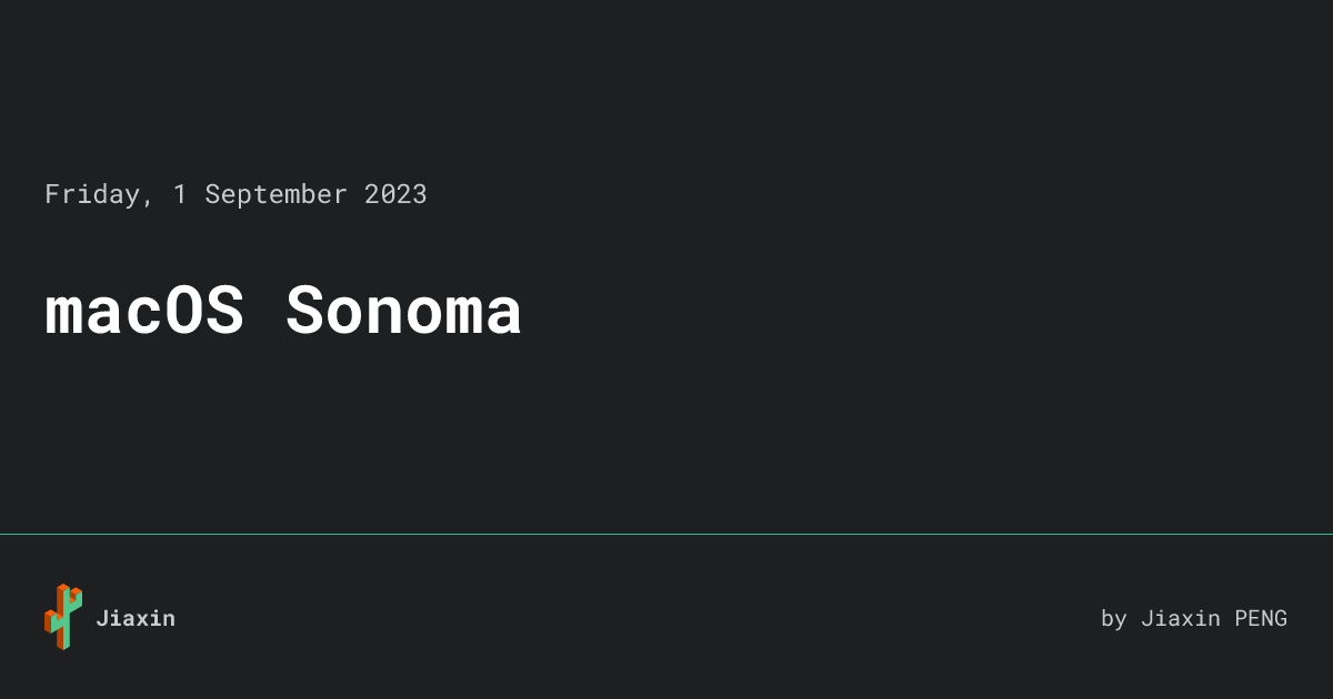 Macos sonoma jiaxin 